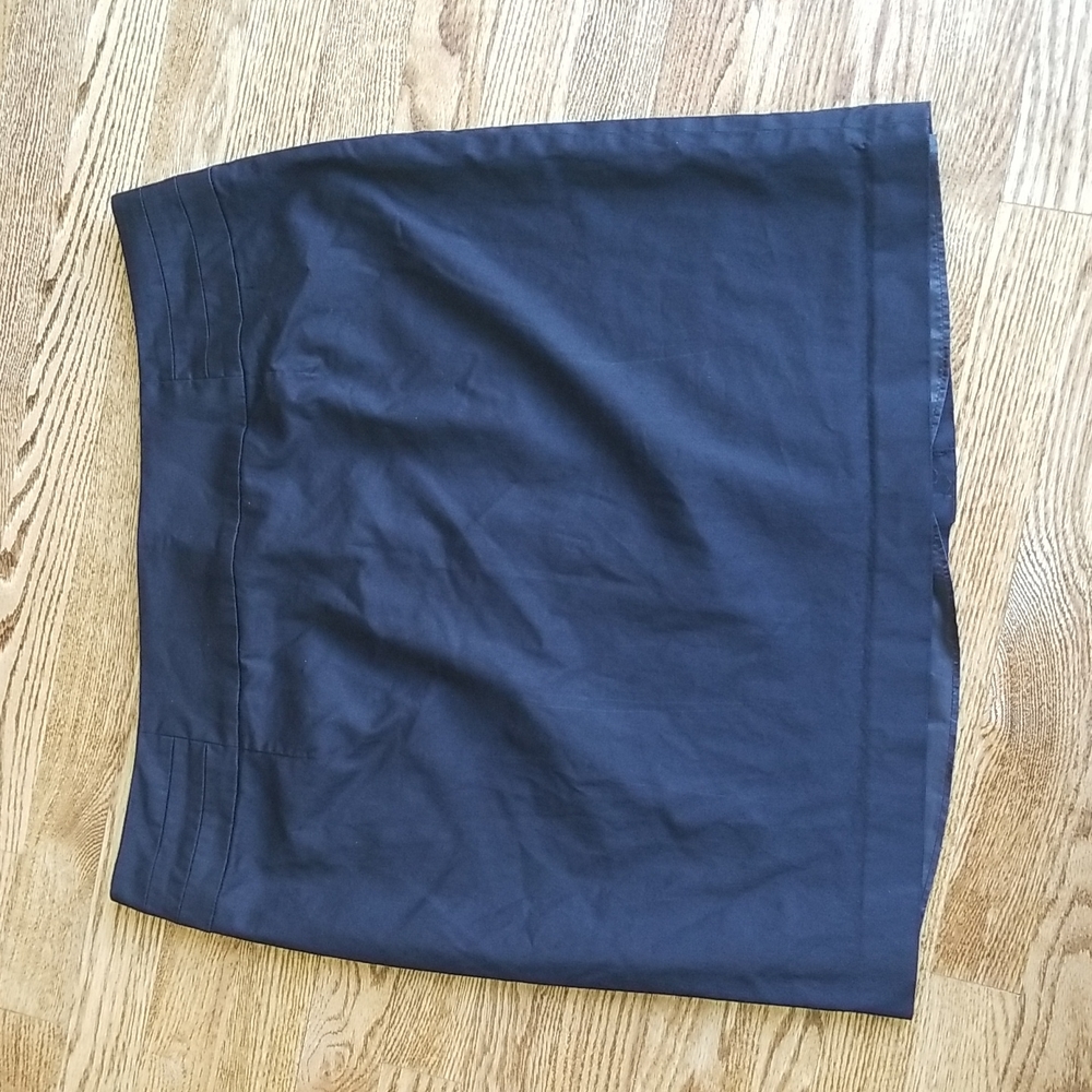 (18) Cleo Petites Classic Black Pencil Skirt Cotton Blend Back Slit Formal